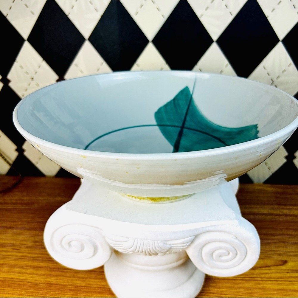 Japanese Bowl Hand-Painted Abstract Bamboo Vintage Serving or Display Large Deep - Picture 15 of 17